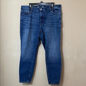Old Navy High Rise Rockstar Super Dark Blue Jeans SZ 20